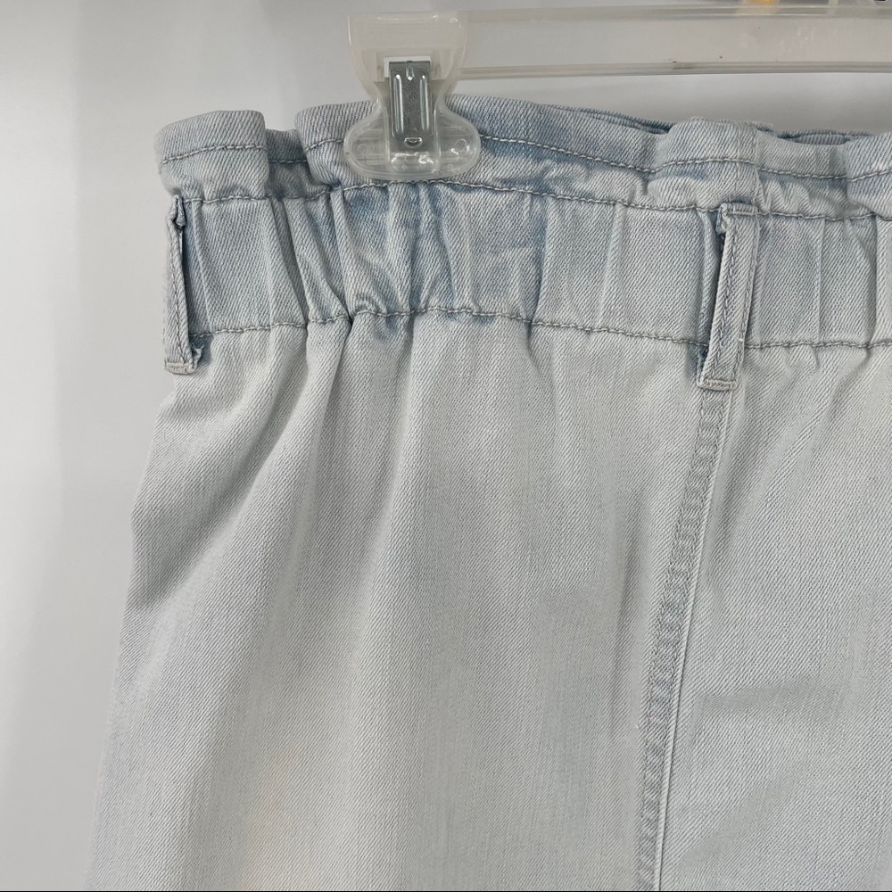 Juniors Light Wash Paper Bag Denim Skirt - Picture 10 of 13